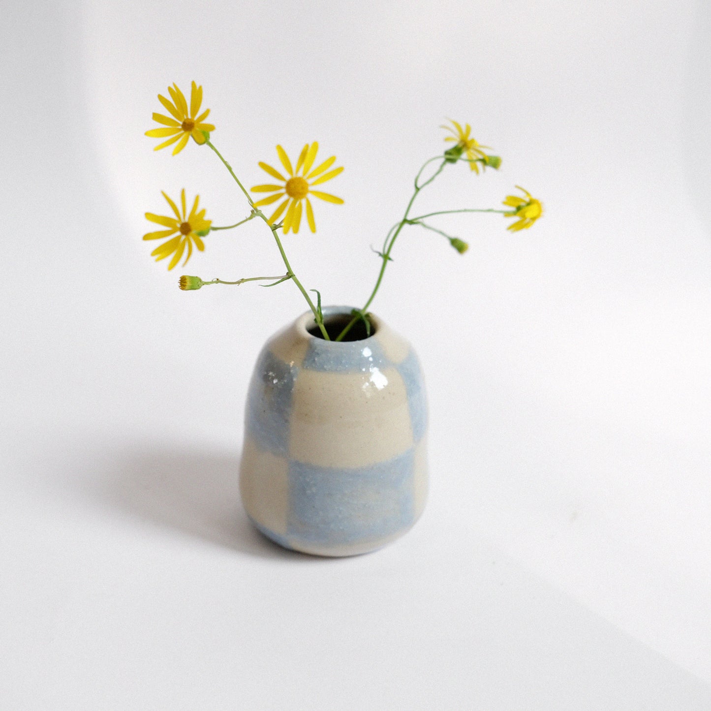 Vase XS | Kariert Hellblau
