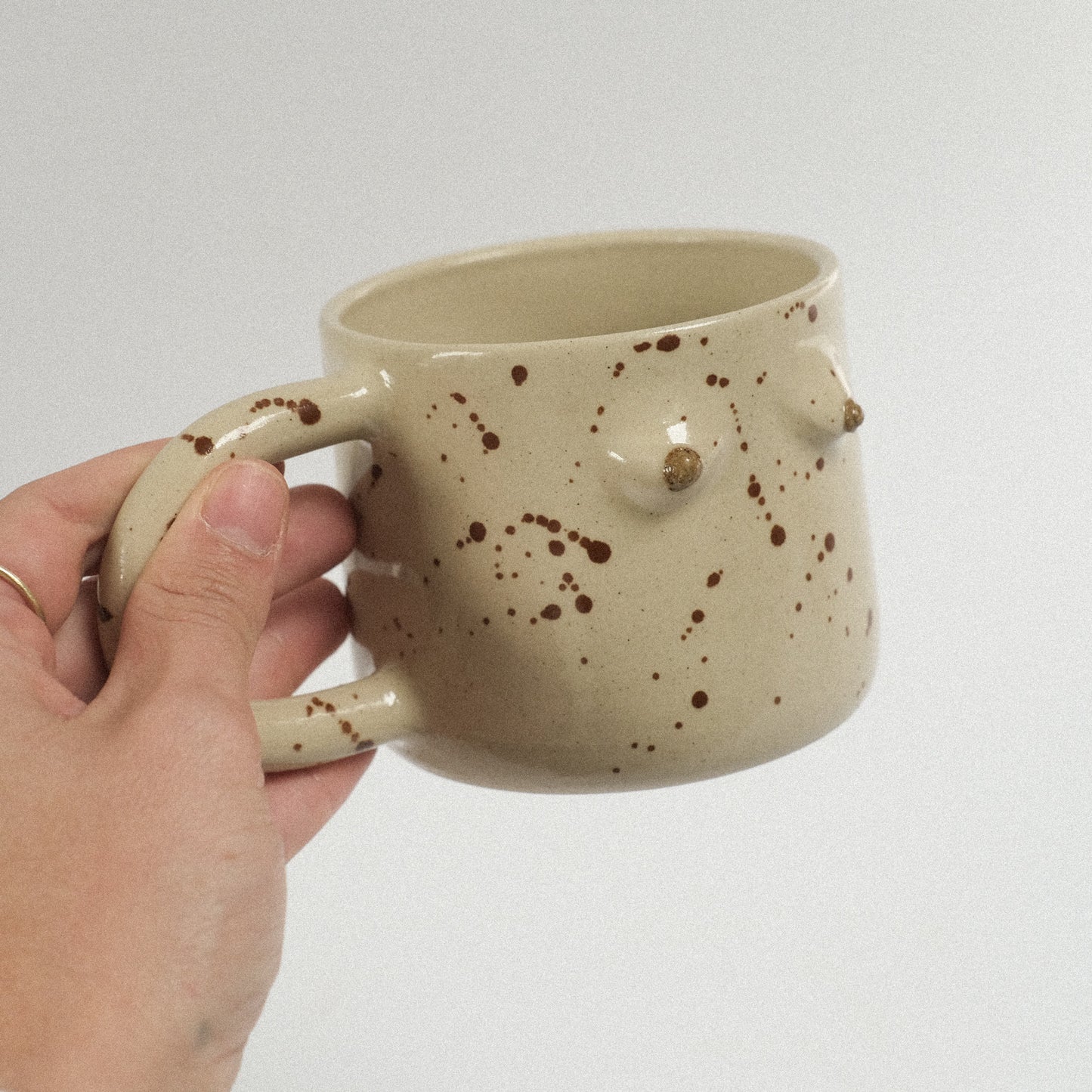 Mama Tasse | Weiß Braun Splashes