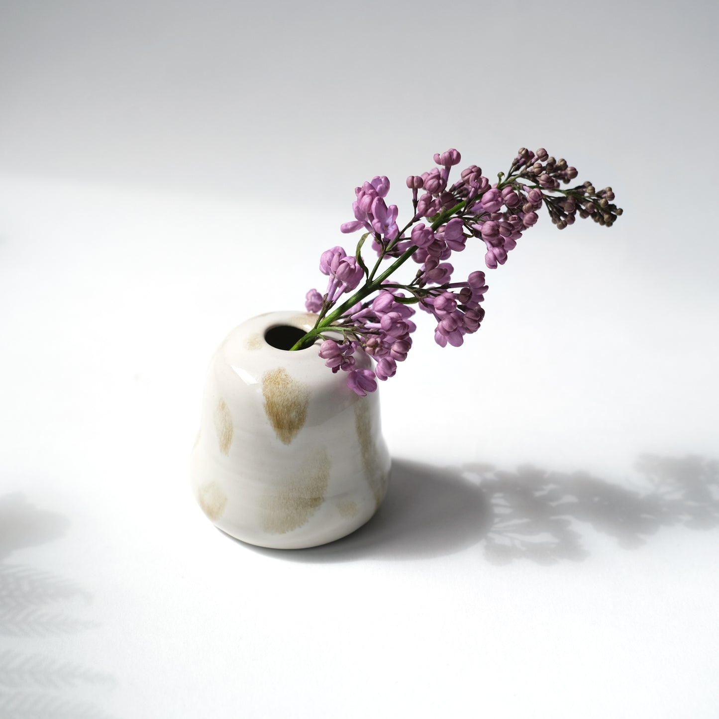 Vase S | Weiß Braun