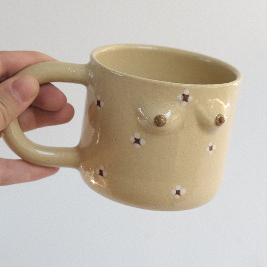 Mama Tasse  | Creme mit Blümchen