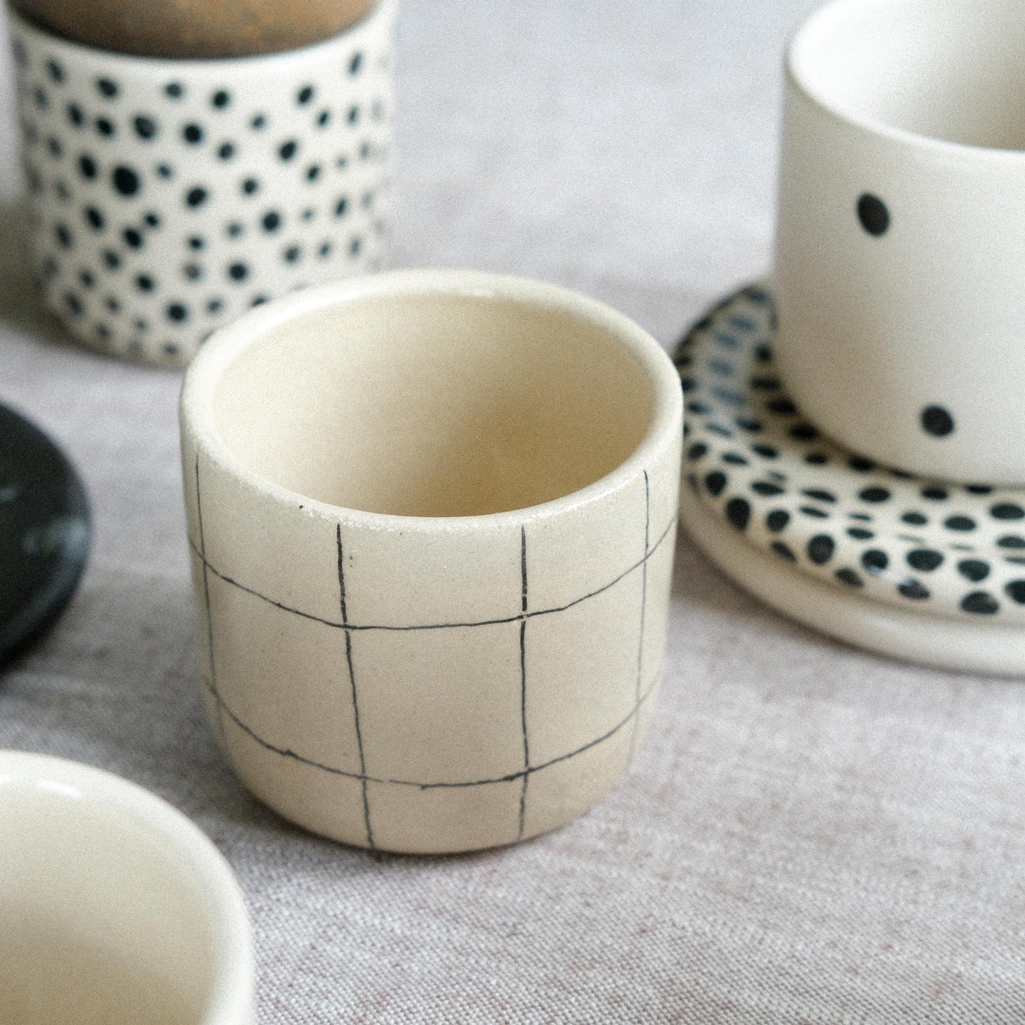 Espresso Becher | Linien Kariert