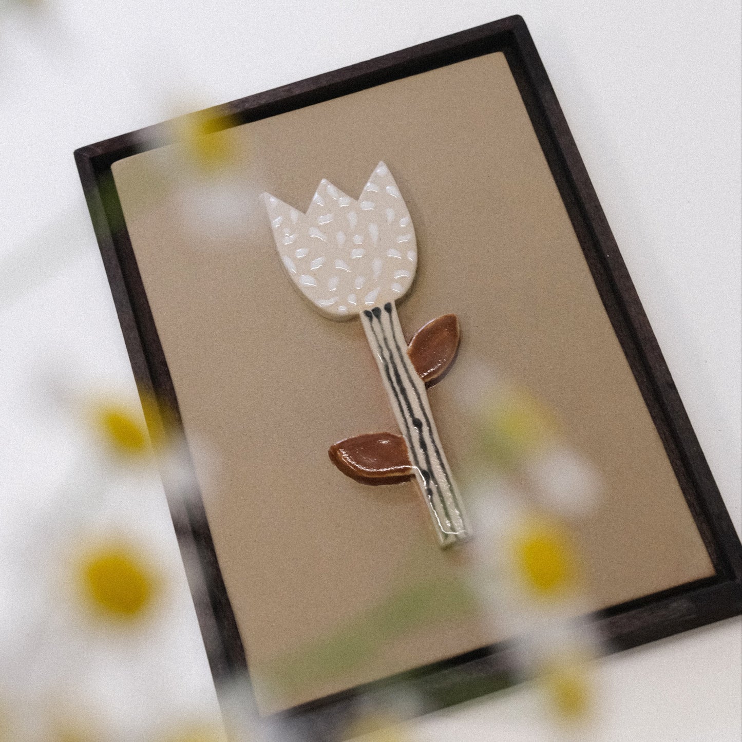 Keramikbild | Brauen Blume