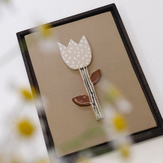 Keramikbild | Brauen Blume