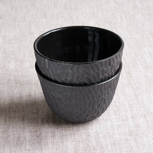 Cappuccino Becher | Carving Schwarz Matt