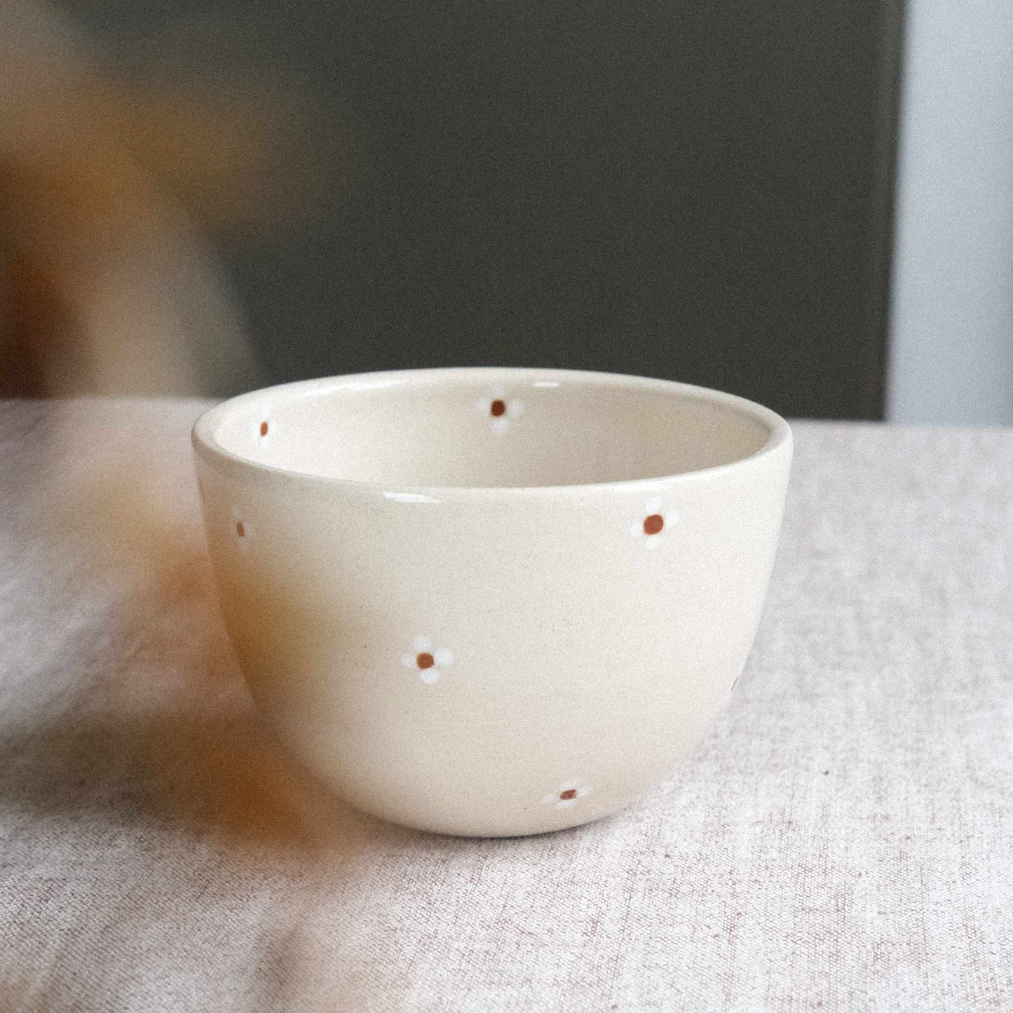 Cappuccino Becher | Weiß Blümchen