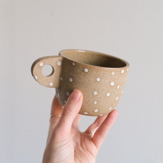 Tasse mit Henkel | Rotbraun Matt Pünktchen
