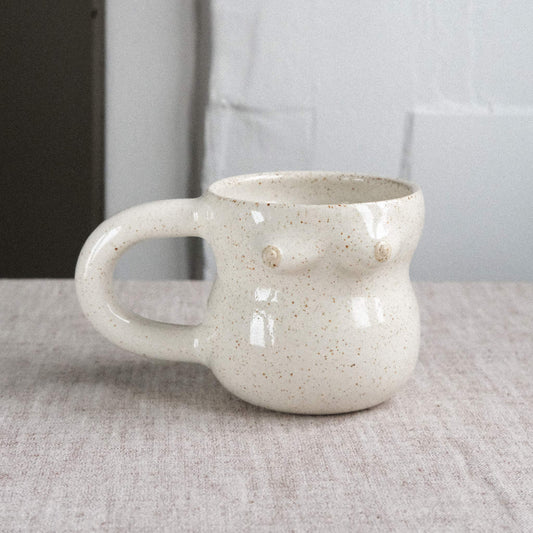 Mama Tasse Curvy | Sand Weiß Glänzend