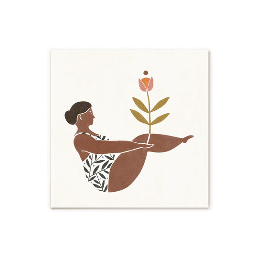 Postcard "Yoga Lady" square